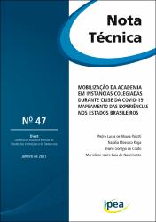Mobilização da academia em instâncias colegiadas durante crise da Covid-19 : mapeamento das experiências nos estados brasileiros
