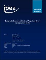 Integração econômica bilateral Argentina-Brasil : reconstruindo pontes