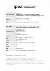 Identificação e caracterização das relações interfederativas na região metropolitana de Belém