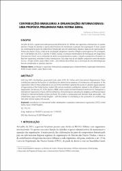 Contribuições brasileiras a organizações internacionais : uma proposta preliminar para rotina geral