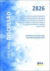 Estimativas do investimento microrregional por meio de variáveis proxies de crédito público : fundos constitucionais de financiamento e BNDES (2002-2019)