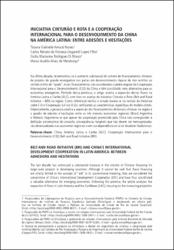 Iniciativa cinturão e rota e a cooperação internacional para o desenvolvimento da China na América Latina : entre adesões e hesitações
