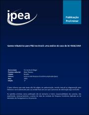 Gastos tributários para P&D no Brasil : uma análise do caso da Lei nº 4.506/1964