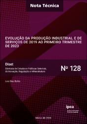 Evolução da produção industrial e de serviços de 2019 ao primeiro trimestre de 2023