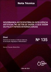 Governança antecipatória da inteligência artificial no setor de saúde : o que dizem os policy papers internacionais