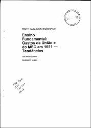 Ensino fundamental: gastos da União e do MEC em 1991 - tendências