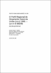O Perfil do Orçamento Geral da União (OGU) 1995 - lei nº 8980/95 (versão preliminar)