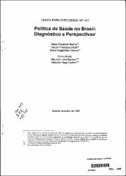 Política de saúde no Brasil: diagnóstico e perspectivas