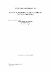 A Sustentabilidade do endividamento externo brasileiro
