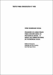 Projeções de longo prazo para o regime geral de previdência social: o debate no Fórum Nacional de Previdência Social