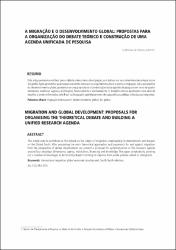 A Migração e o desenvolvimento global : propostas para a organização do debate teórico e construção de uma agenda unificada de pesquisa