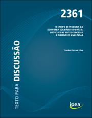 O campo de pesquisa da economia solidária no Brasil : abordagens metodológicas e dimensões analíticas