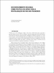 Desenvolvimento regional como política do Rio São Francisco