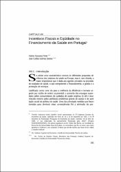 Incentivos fiscais e equidade no financiamento da saúde em Portugal