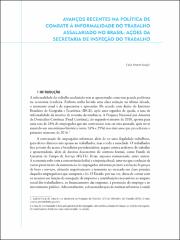 Avanços recentes na política de combate à informalidade do trabalho assalariado no Brasil : ações da Secretaria de Inspeção do Trabalho